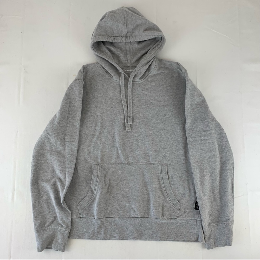 Express | Light Gray Long Sleeve Sweater Hoodie